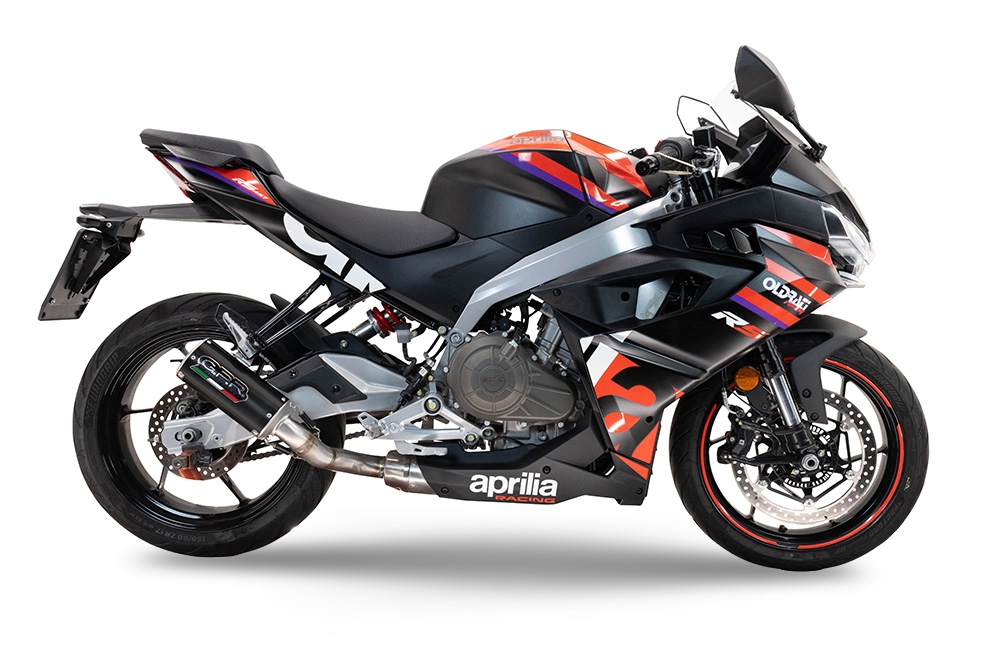 Scarico GPR compatibile con  Aprilia RS 457 2024-2025, M3 Black Titanium, Scarico completo racing, fornito con db killer estraibile e collettore, non conforme per uso stradale