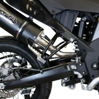 Scarico compatibile con Aprilia Sx 125 2018-2020, Furore Evo4 Nero, Terminale di scarico omologato, fornito con db killer estraibile, catalizzatore e raccordo specifico