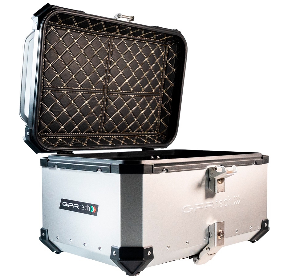 GPR TECH BAULETTO TOP CASE ALPI-TECH 55 LT COLORE ARGENTO CON PIASTRA UNIVERSALE