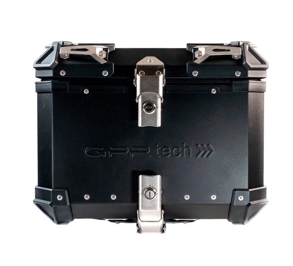 TOP CASE - BAULETTO GPR TECH COMPATABILE CON Benelli Trk 502 2021/2024 e5 GPR TECH BAULETTO TOP CASE ALPI-TECH 35 LT. COLORE NERO CON PIASTRA SPECIFICA 