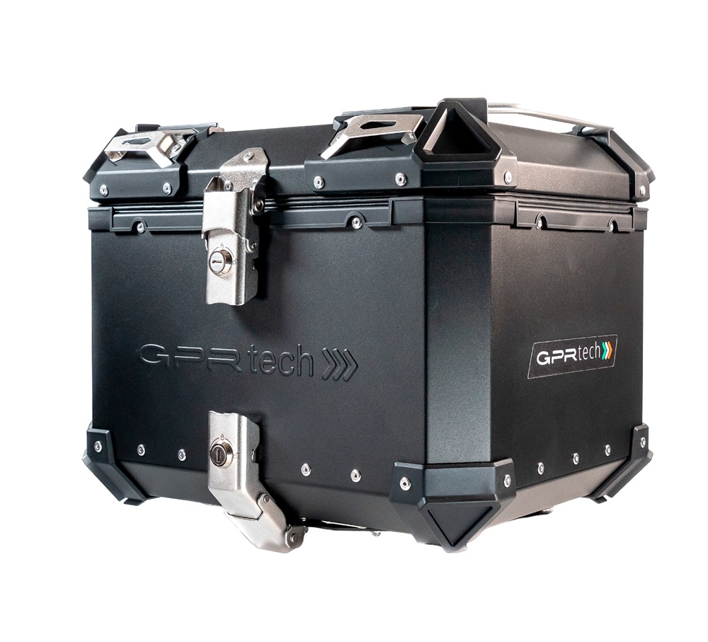 TOP CASE - BAULETTO GPR TECH COMPATABILE CON Benelli Trk 502 2021/2024 e5 GPR TECH BAULETTO TOP CASE ALPI-TECH 35 LT. COLORE NERO CON PIASTRA SPECIFICA 