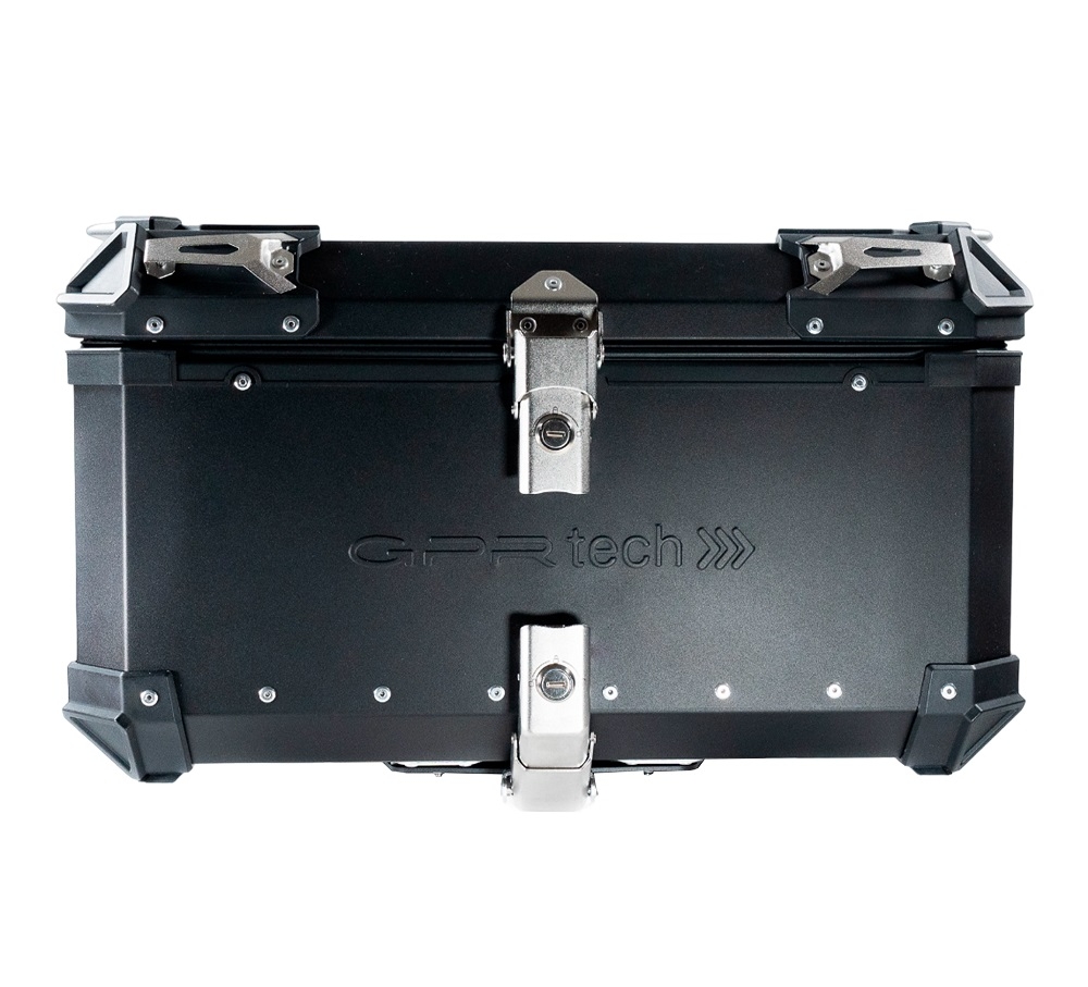 Top case in aluminum, black silver color with specific plate included Top case GPR TECH compatible with  Benelli Trk 251 2019/2023