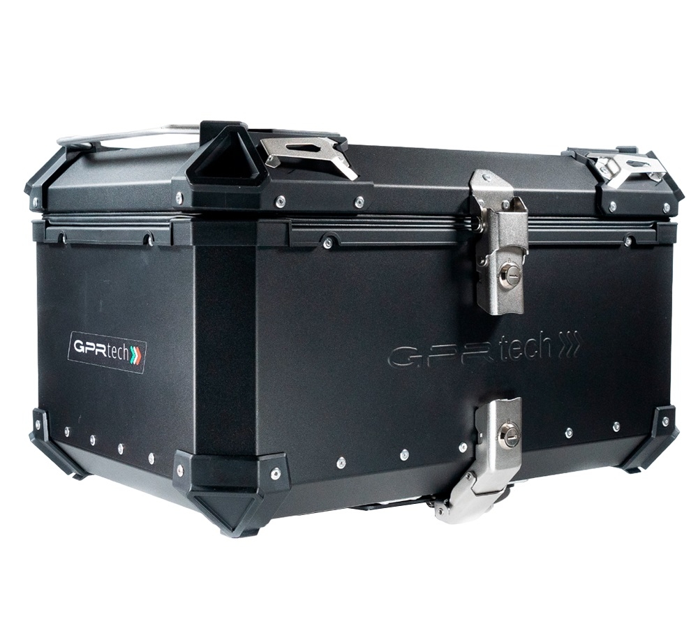 Top case in aluminum, black silver color with specific plate included Top case GPR TECH compatible with  Benelli Trk 251 2019/2023