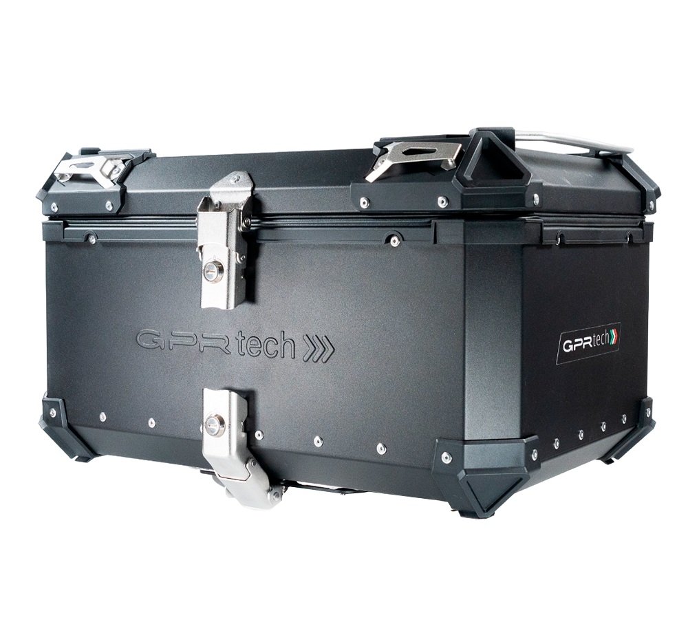 Top case in aluminum, black silver color with specific plate included Top case GPR TECH compatible with  Benelli Trk 251 2019/2023