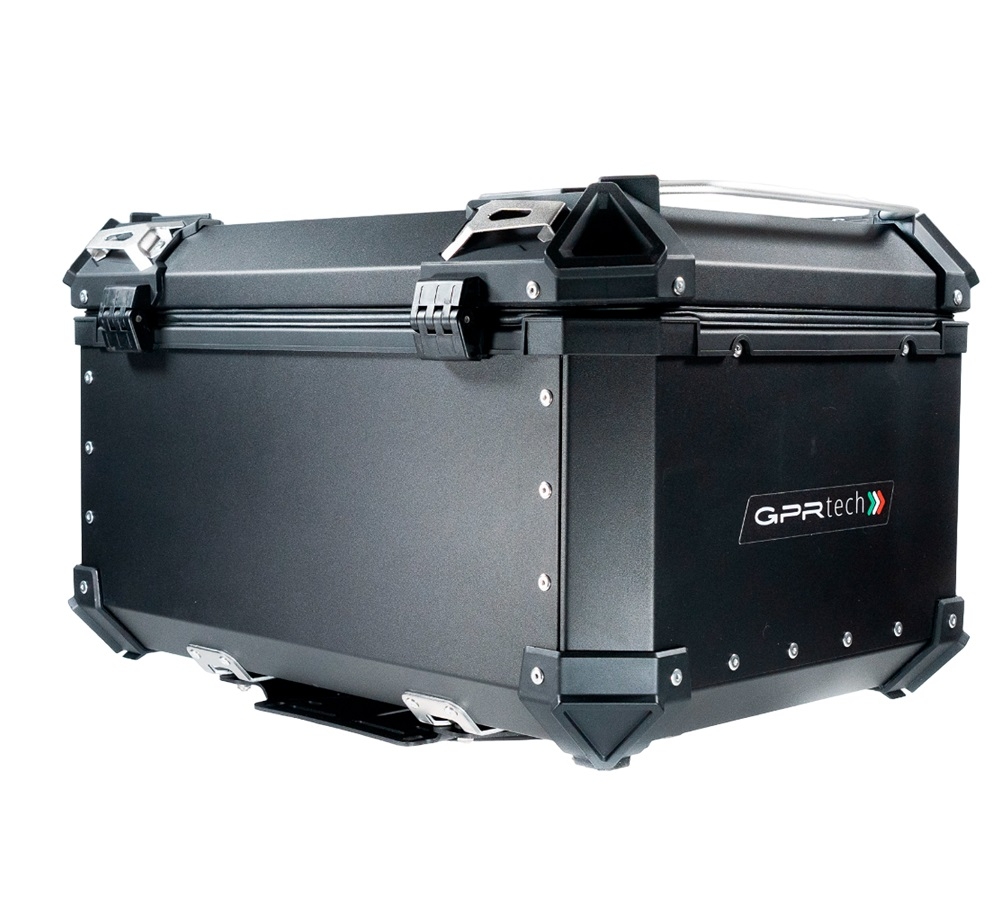 Top case in aluminum, black silver color with specific plate included Top case GPR TECH compatible with  Benelli Trk 251 2019/2023