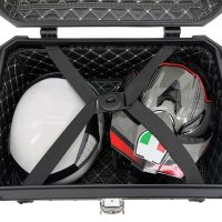 TOP CASE - BAULETTO GPR TECH COMPATABILE CON Benelli Trk 251 2019/2023 GPR TECH BAULETTO TOP CASE ALPI-TECH 55 LT COLORE NERO CON PIASTRA SPECIFICA 