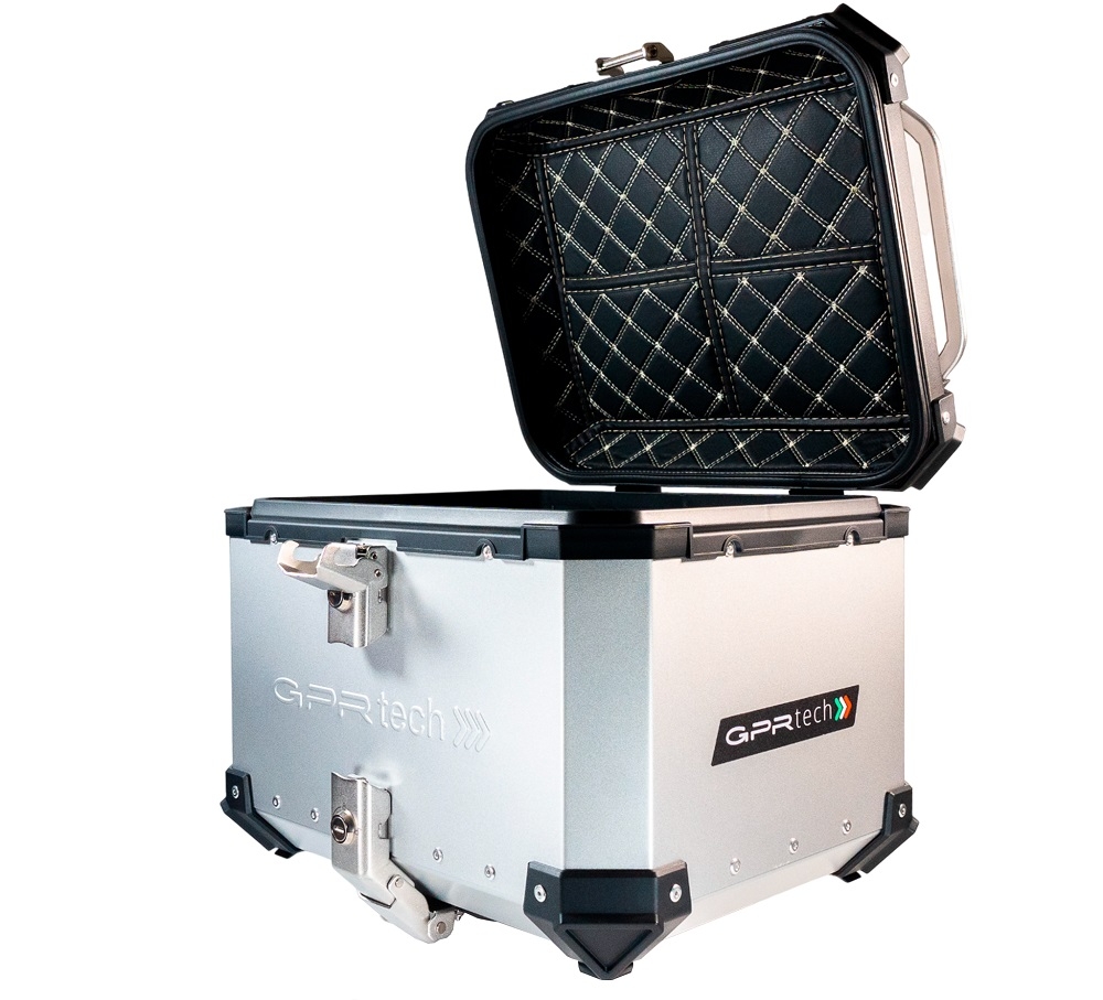 Top case in aluminum, silver color with specific plate included Top case GPR TECH compatible with  Benelli Trk 251 2019/2023