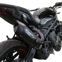 Exhaust system compatible with Benelli 752 S 2022-2024, Furore Evo4 Nero, Homologated legal slip-on exhaust including removable db killer and link pipe 