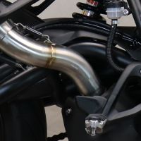 Exhaust system compatible with Benelli 752 S 2022-2024, M3 Black Titanium, Homologated legal slip-on exhaust including removable db killer and link pipe 