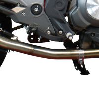 Exhaust system compatible with Benelli Bn 302 S 2015-2016, Gpe Ann. Poppy, Homologated legal slip-on exhaust including removable db killer and link pipe 