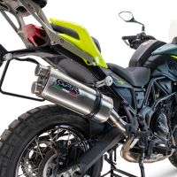 Scarico compatibile con Benelli Trk 702 2023-2024, Dual Inox, Scarico omologato, silenziatore con db killer estraibile e raccordo specifico