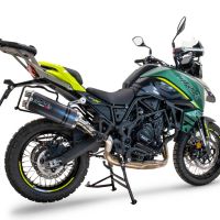 Exhaust compatible with Benelli Trk 702 2023-2024, Dual Poppy, Homologated legal slip-on exhaust including removable db killer and link pipe 