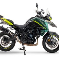 Scarico compatibile con Benelli Trk 702 2023-2024, Furore Evo4 Nero, Scarico omologato, silenziatore con db killer estraibile e raccordo specifico