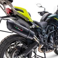 Scarico compatibile con Benelli Trk 702 2023-2024, Furore Evo4 Nero, Scarico omologato, silenziatore con db killer estraibile e raccordo specifico