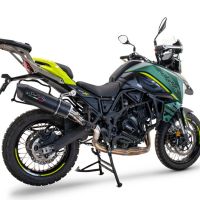 Scarico compatibile con Benelli Trk 702 2023-2024, Furore Evo4 Nero, Scarico omologato, silenziatore con db killer estraibile e raccordo specifico