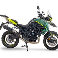 Scarico compatibile con Benelli Trk 702 X 2023-2024, GP Evo4 Black Titanium, Scarico omologato, silenziatore con db killer estraibile e raccordo specifico