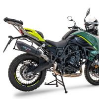 Scarico compatibile con Benelli Trk 702 X 2023-2024, GP Evo4 Black Titanium, Scarico omologato, silenziatore con db killer estraibile e raccordo specifico