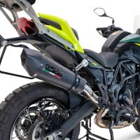 Scarico compatibile con Benelli Trk 702 X 2023-2024, GP Evo4 Black Titanium, Scarico omologato, silenziatore con db killer estraibile e raccordo specifico