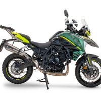 Scarico compatibile con Benelli Trk 702 2023-2024, GP Evo4 Titanium, Scarico omologato, silenziatore con db killer estraibile e raccordo specifico