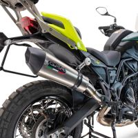 Scarico compatibile con Benelli Trk 702 2023-2024, GP Evo4 Titanium, Scarico omologato, silenziatore con db killer estraibile e raccordo specifico