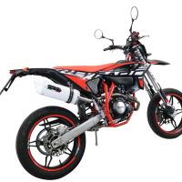 Exhaust compatible with Beta RR 125 4T Enduro 2021-2024, Albus Evo4, Homologated legal slip-on exhaust including removable db killer, link pipe and catalyst 