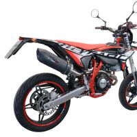 Scarico compatibile con Beta RR 125 4T Enduro 2021-2024, Furore Evo4 Nero, Terminale di scarico omologato, fornito con db killer estraibile, catalizzatore e raccordo specifico