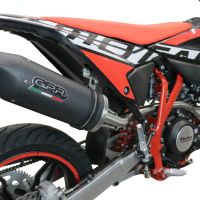 Scarico compatibile con Beta RR 125 4T Enduro 2021-2024, Furore Evo4 Nero, Terminale di scarico omologato, fornito con db killer estraibile, catalizzatore e raccordo specifico