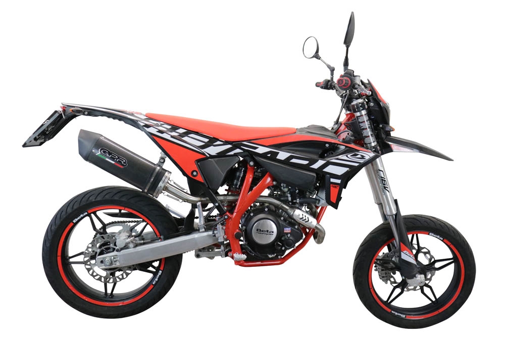 Scarico compatibile con Beta RR 125 4T Motard 2021-2024, Furore Evo4 Poppy, Terminale di scarico omologato,fornito con db killer estraibile,catalizzatore e collettore