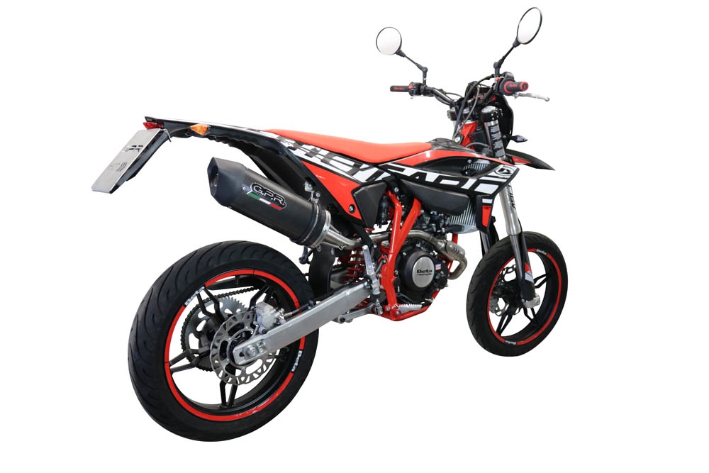 Exhaust system compatible with Beta RR 125 4T Enduro 2021-2024, Furore Evo4 Poppy, Homologated legal slip-on exhaust including removable db killer, link pipe and catalyst 