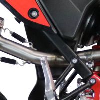 Exhaust system compatible with Beta RR 125 4T Motard 2021-2024, Furore Evo4 Poppy, Homologated legal slip-on exhaust including removable db killer, link pipe and catalyst 