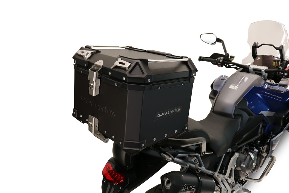 TOP CASE - BAULETTO GPR TECH COMPATABILE CON Triumph Tiger 850 Sport 2020/2024 e5 GPR TECH BAULETTO TOP CASE ALPI-TECH 45 LT. COLORE NERO CON PIASTRA SPECIFICA 