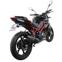 Scarico compatibile con Benelli Bn 125 2018-2020, Furore Evo4 Nero, Scarico completo omologato,fornito con db killer estraibile,catalizzatore e collettore