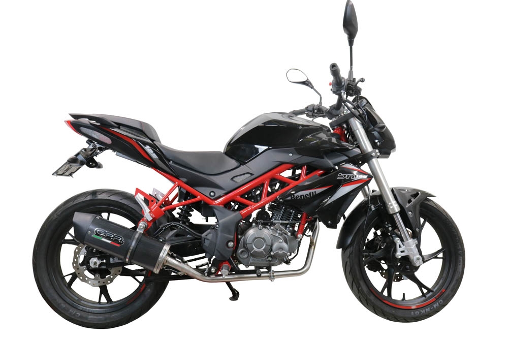 Scarico compatibile con Benelli Bn 125 2021-2024, Furore Evo4 Poppy, Scarico completo omologato,fornito con db killer estraibile,catalizzatore e collettore