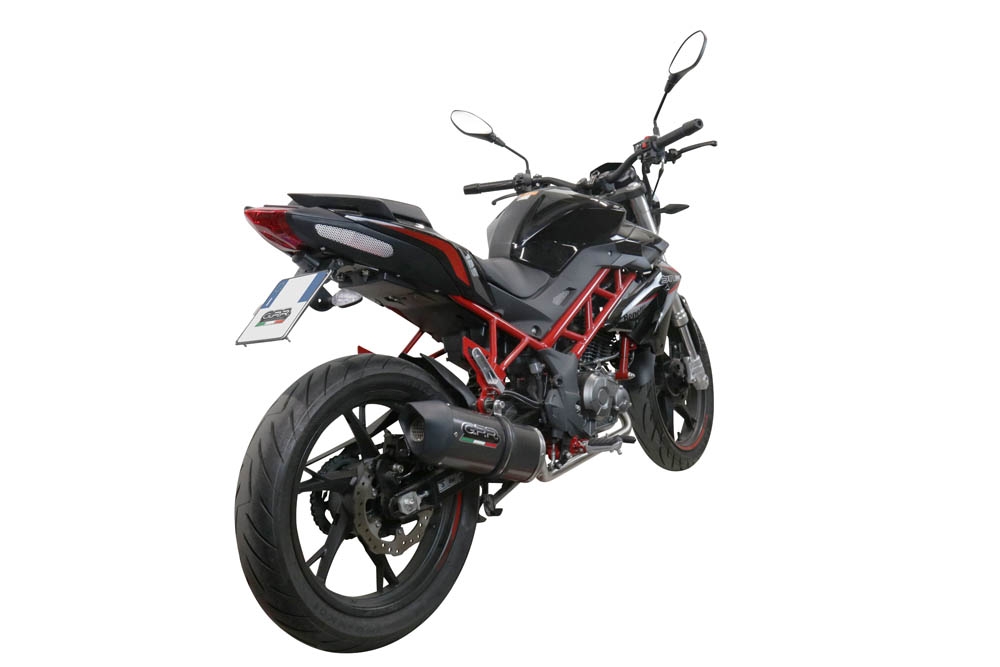 Scarico compatibile con Benelli Bn 125 2021-2024, Furore Evo4 Poppy, Scarico completo omologato,fornito con db killer estraibile,catalizzatore e collettore