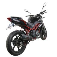 Exhaust system compatible with Benelli Bn 125 2021-2024, Furore Evo4 Poppy, Homologated legal full system exhaust, including removable db killer and catalyst 