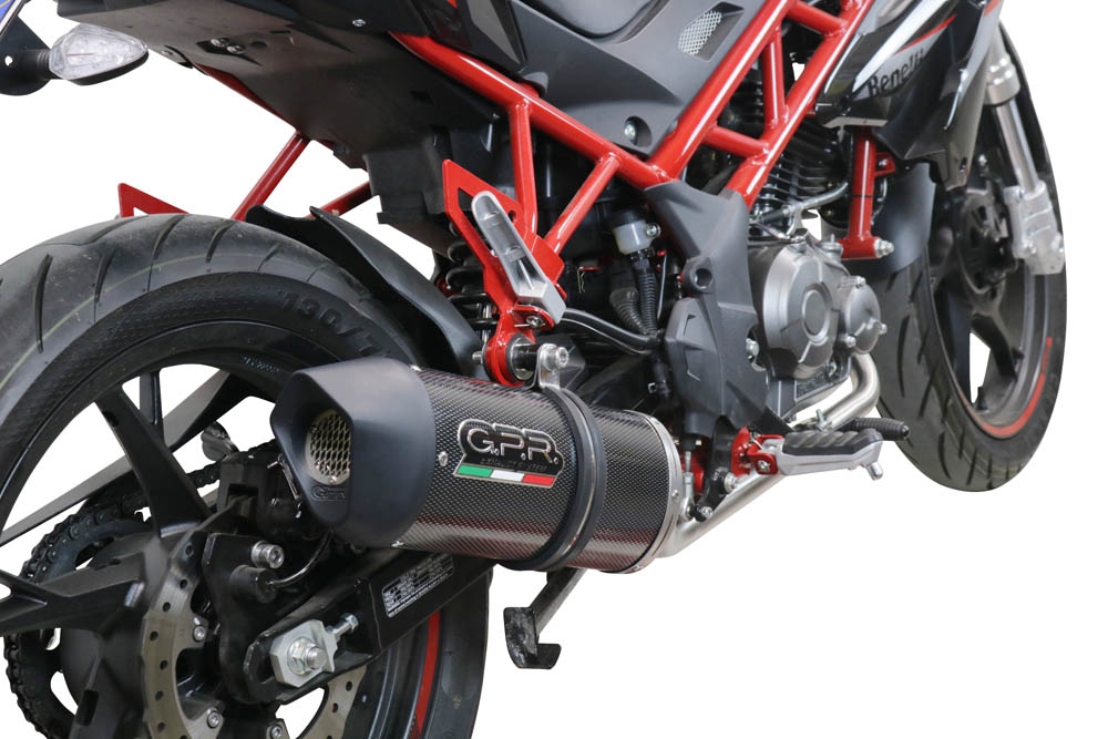 Exhaust system compatible with Benelli Bn 125 2021-2024, Furore Evo4 Poppy, Homologated legal full system exhaust, including removable db killer and catalyst 