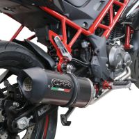 Exhaust system compatible with Benelli Bn 125 2018-2020, Furore Evo4 Poppy, Homologated legal full system exhaust, including removable db killer and catalyst 