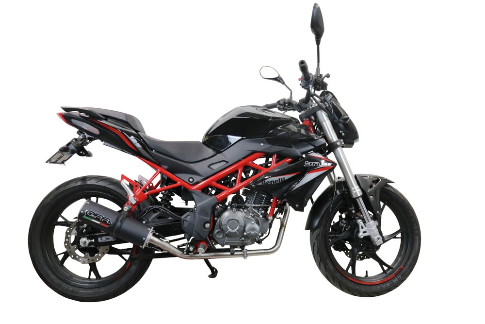 Exhaust compatible with Benelli Bn 125 2021-2024, M3 Black Titanium, Homologated legal full system exhaust, including removable db killer and catalyst 