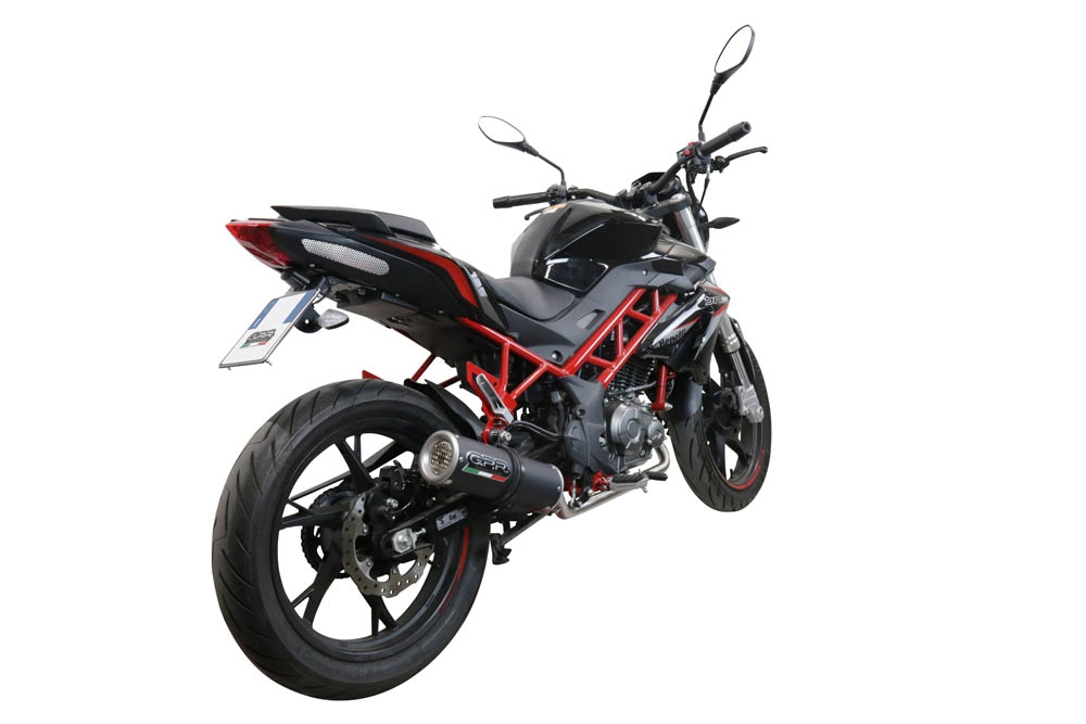 Exhaust compatible with Benelli Bn 125 2021-2024, M3 Black Titanium, Homologated legal full system exhaust, including removable db killer and catalyst 