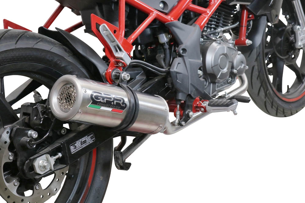 Exhaust system compatible with Benelli Bn 125 2018-2020, M3 Inox , Homologated legal full system exhaust, including removable db killer and catalyst 