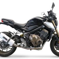 Exhaust system compatible with Honda Cbr 650 F 2014-2016, Albus Ceramic, Homologated legal full system exhaust, including removable db killer 