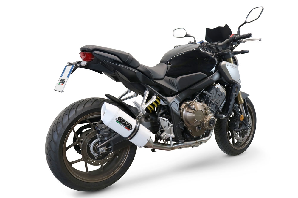Exhaust compatible with Honda Cbr 650 F 2014-2016, Albus Ceramic, Homologated legal full system exhaust, including removable db killer 