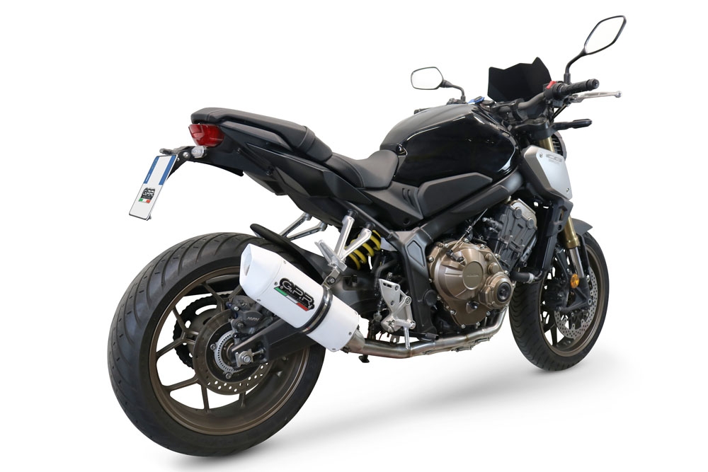 Exhaust system compatible with Honda Cbr 650 F 2014-2016, Albus Ceramic, Homologated legal full system exhaust, including removable db killer and catalyst 