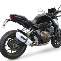 Scarico compatibile con Honda Cb 650 F 2014-2016, Albus Ceramic, Scarico completo omologato,fornito con db killer estraibile e collettore