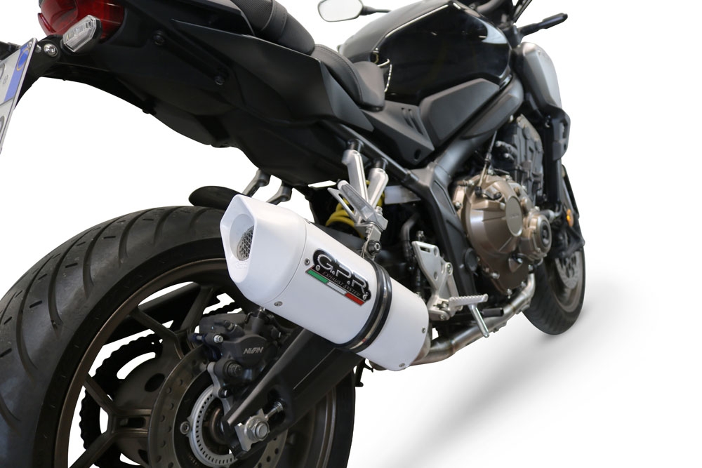 Exhaust compatible with Honda Cbr 650 F 2014-2016, Albus Ceramic, Homologated legal full system exhaust, including removable db killer 