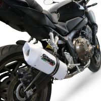 Exhaust system compatible with Honda Cb 650 F 2014-2016, Albus Ceramic, Homologated legal full system exhaust, including removable db killer 
