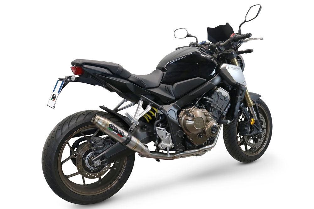 Exhaust compatible with Honda Cb 650 R 2021-2023, Deeptone Inox, Homologated legal full system exhaust, including removable db killer and catalyst 