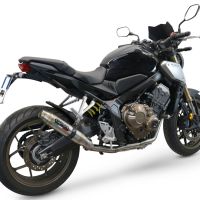 Scarico compatibile con Honda Cb 650 F 2017-2018, Deeptone Inox, Scarico completo omologato,fornito con db killer estraibile,catalizzatore e collettore