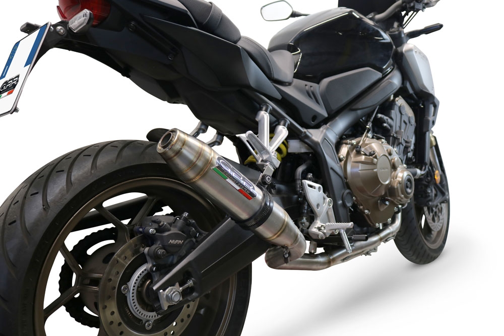 Exhaust compatible with Honda Cb 650 R 2021-2023, Deeptone Inox, Homologated legal full system exhaust, including removable db killer and catalyst 