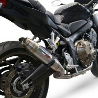 Scarico compatibile con Honda Cb 650 F 2017-2018, Deeptone Inox, Scarico completo omologato,fornito con db killer estraibile,catalizzatore e collettore